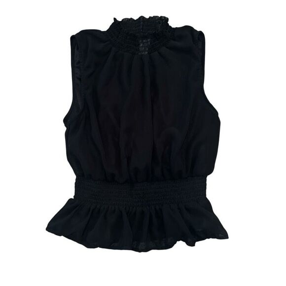 Japna Tops - JAPNA Black Peplum Sleeveless Blouse Size L